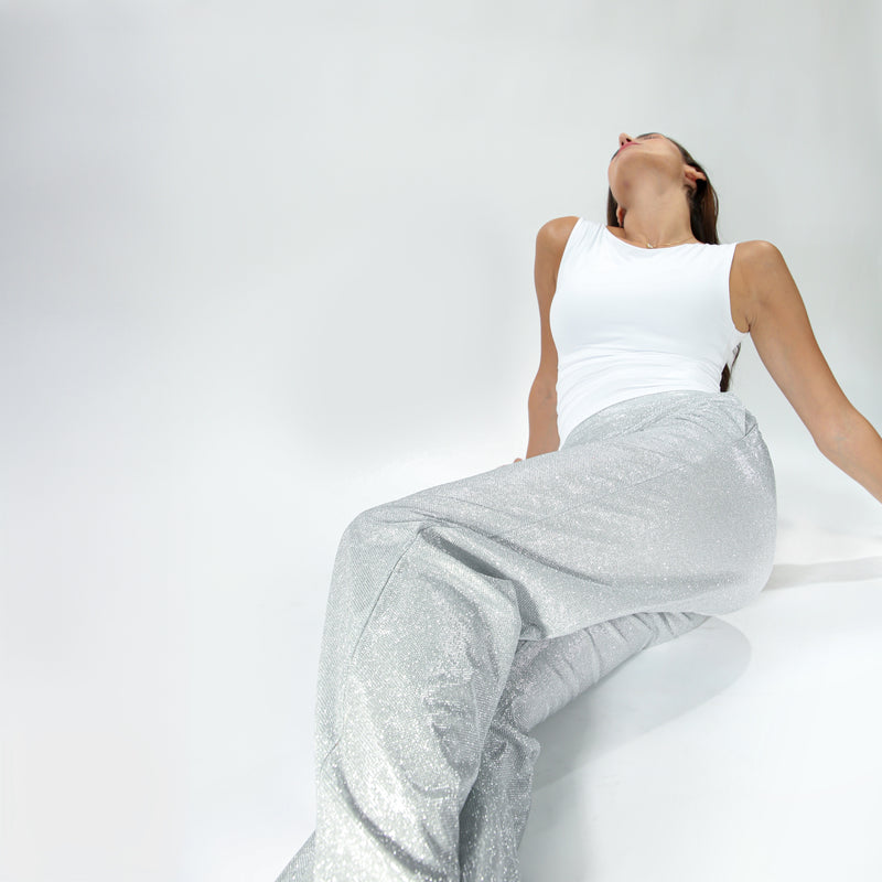 GLINT TROUSERS in silver